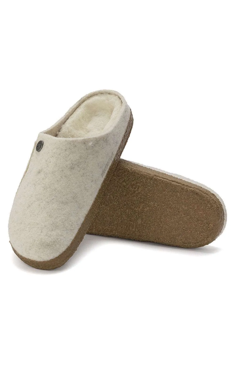 (1023194) Zermatt Shearling Wool Felt Slippers - Ecru