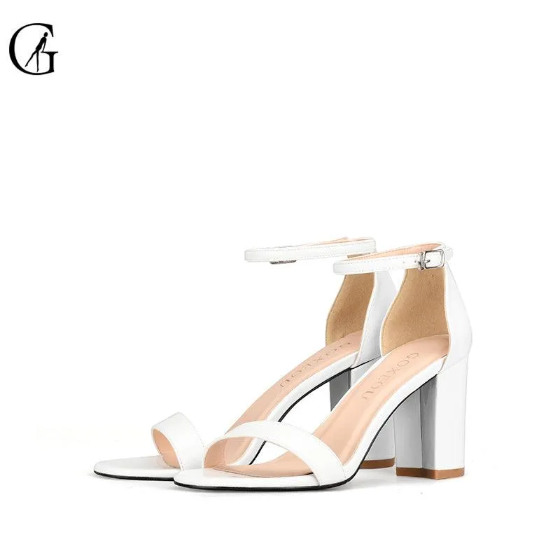 Ankle Strap Round Toe Chunky High Heels