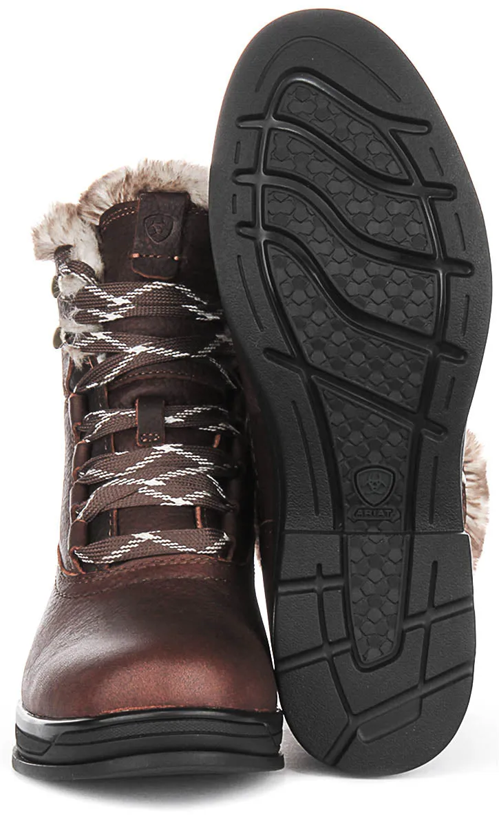 Ariat Harper Waterproof Sherpa In Dark Brown For Women