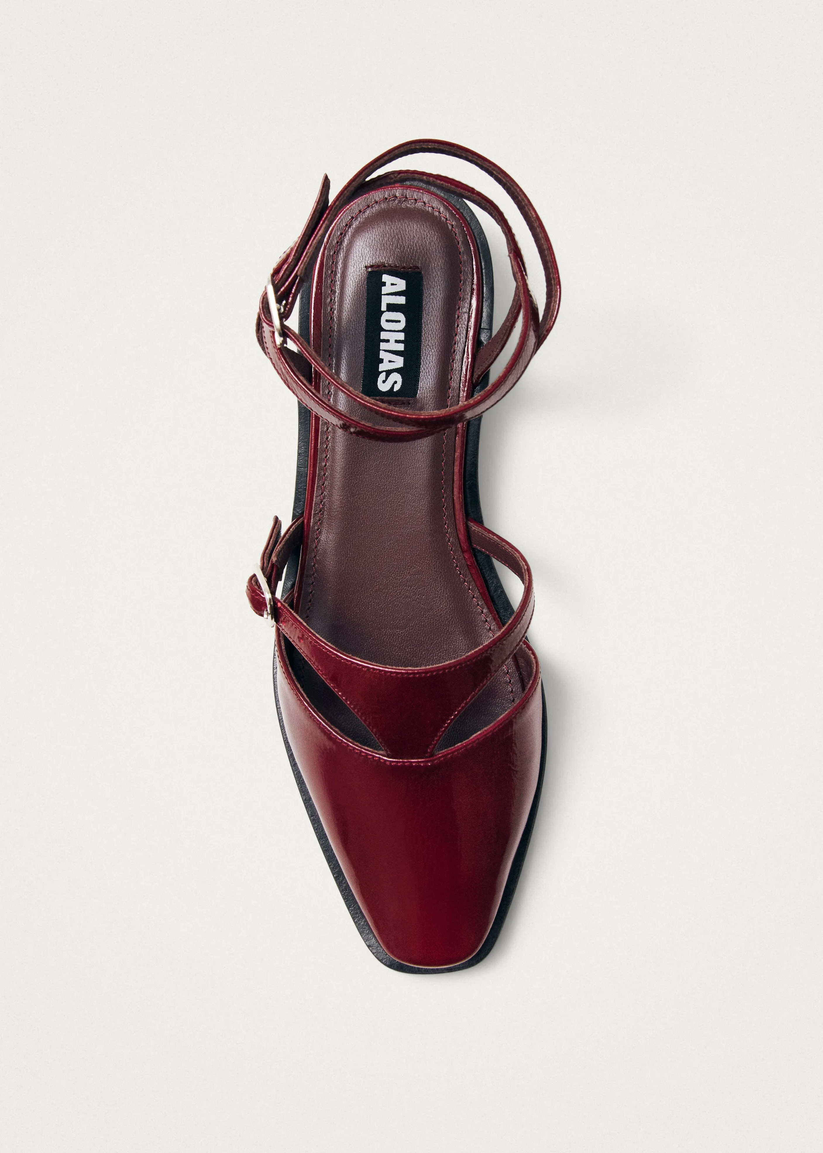 Aveline Burgundy Leather Ballet Flats