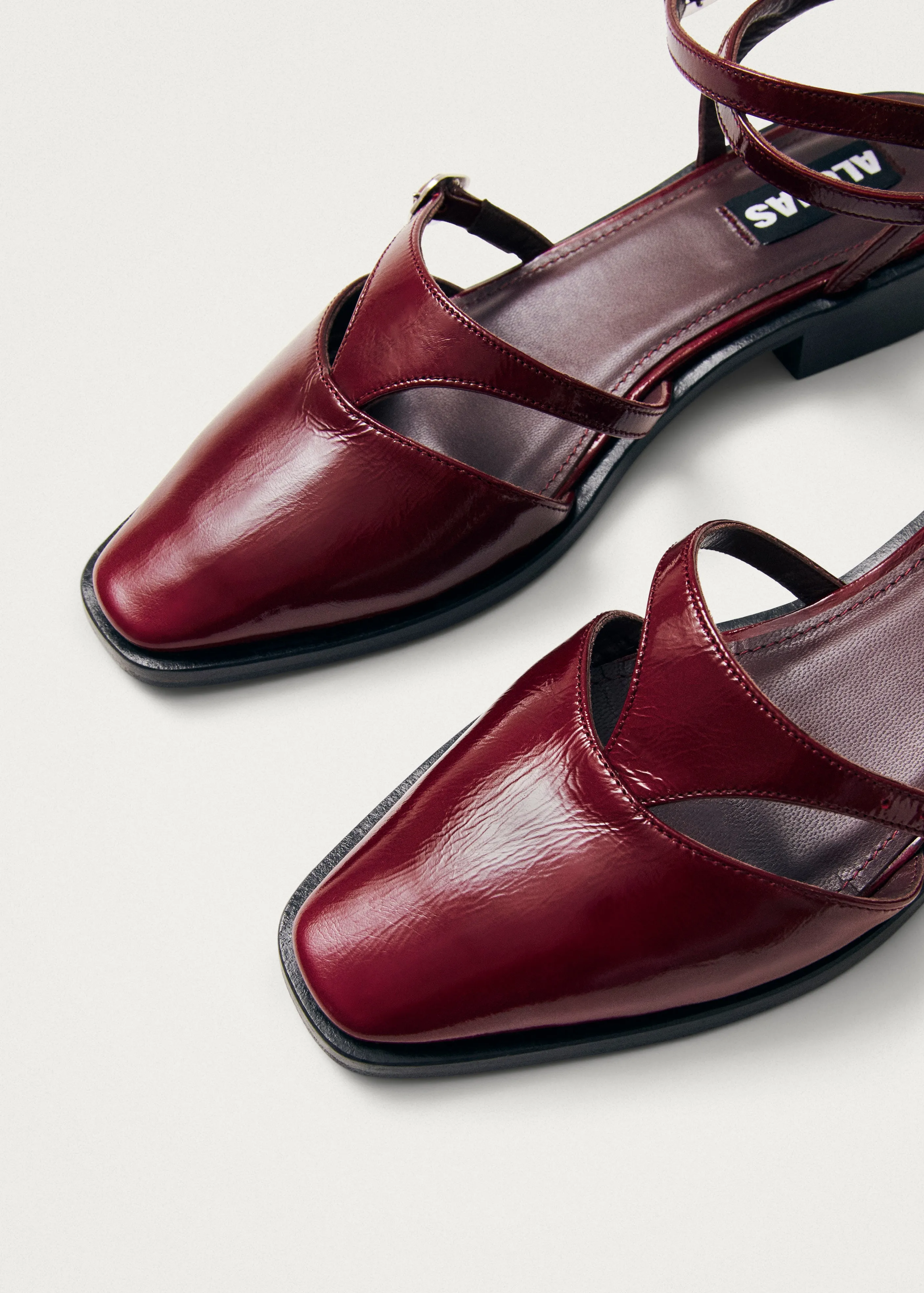 Aveline Burgundy Leather Ballet Flats