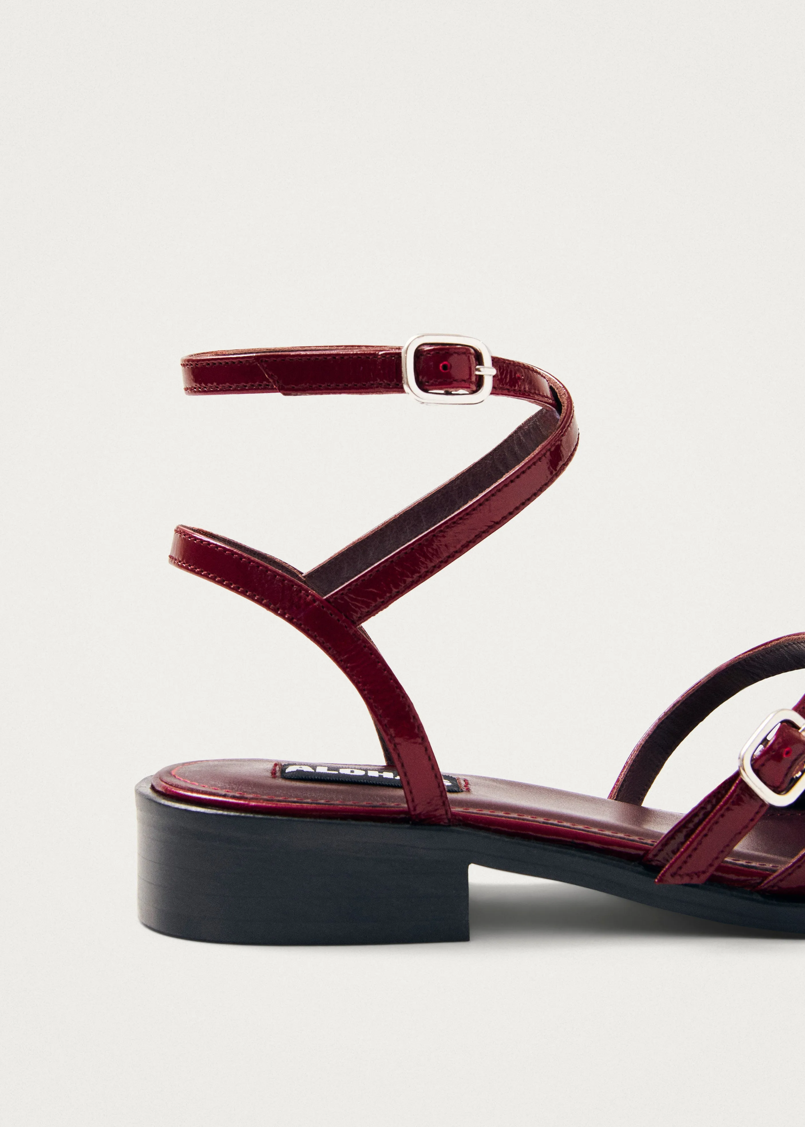 Aveline Burgundy Leather Ballet Flats