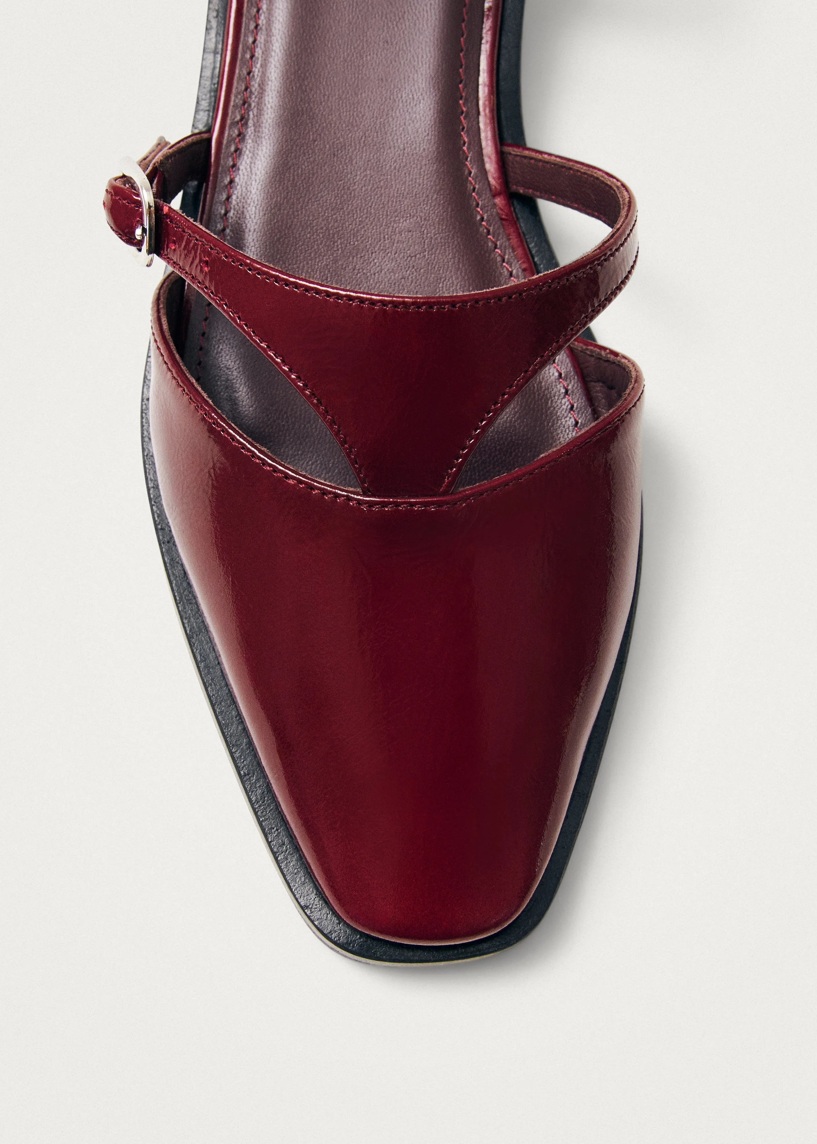 Aveline Burgundy Leather Ballet Flats