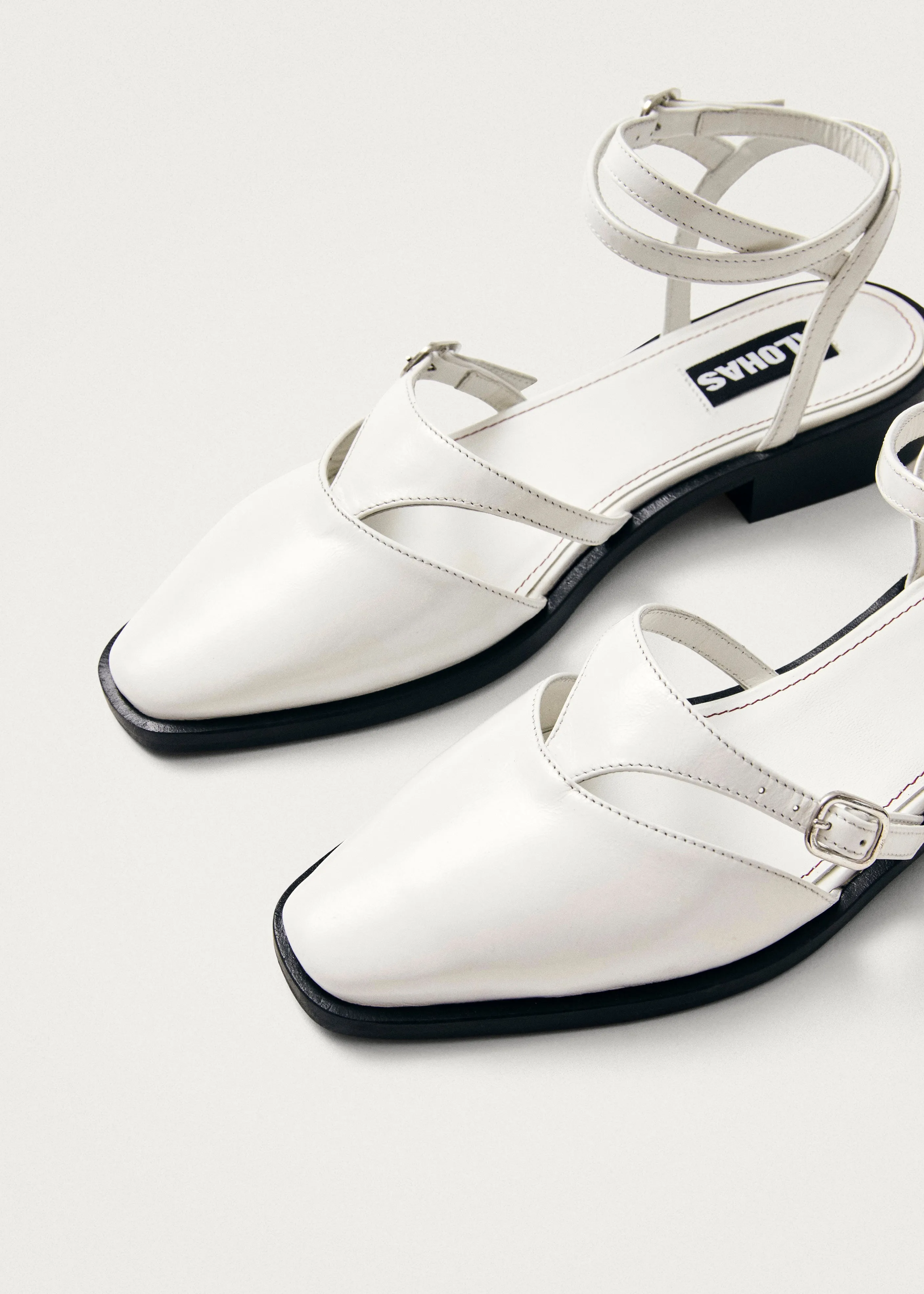 Aveline Cream Leather Ballet Flats