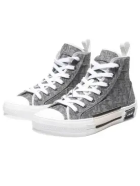 B23 Oblique Jacquard High Top Sneakers Ruthenium