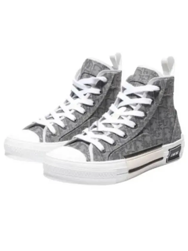 B23 Oblique Jacquard High Top Sneakers Ruthenium