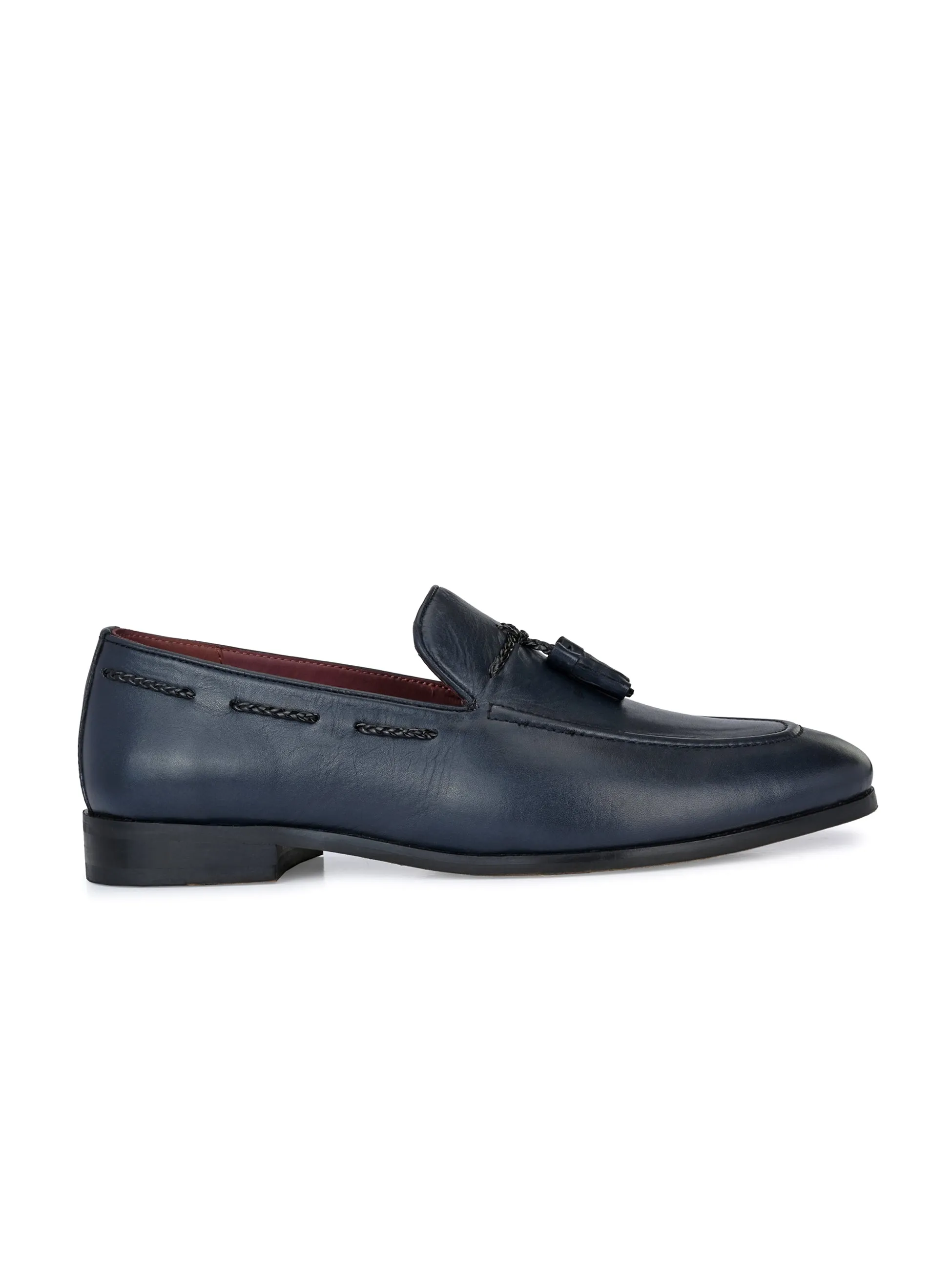 Baizen Blue Tassel Loafers