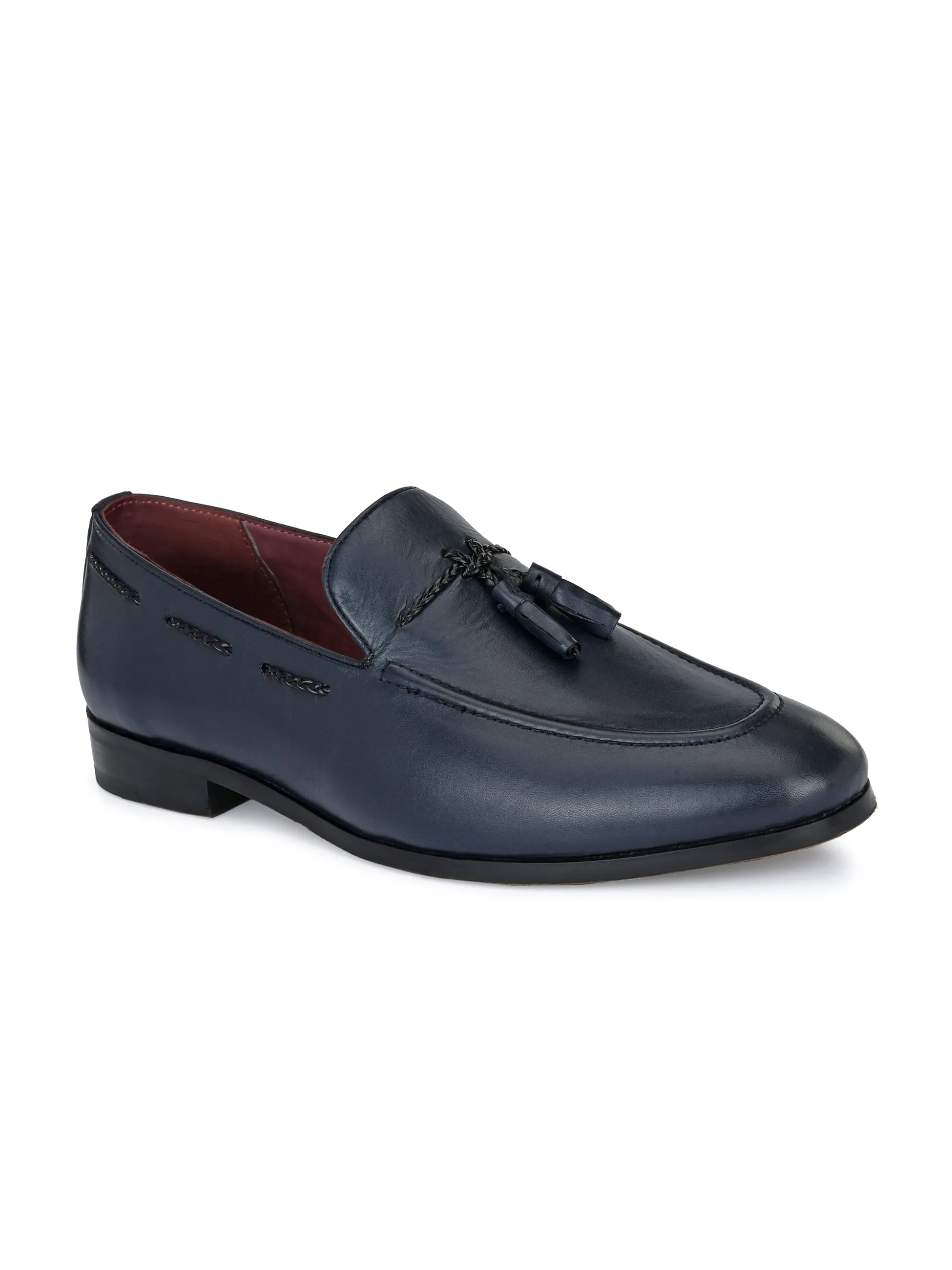 Baizen Blue Tassel Loafers