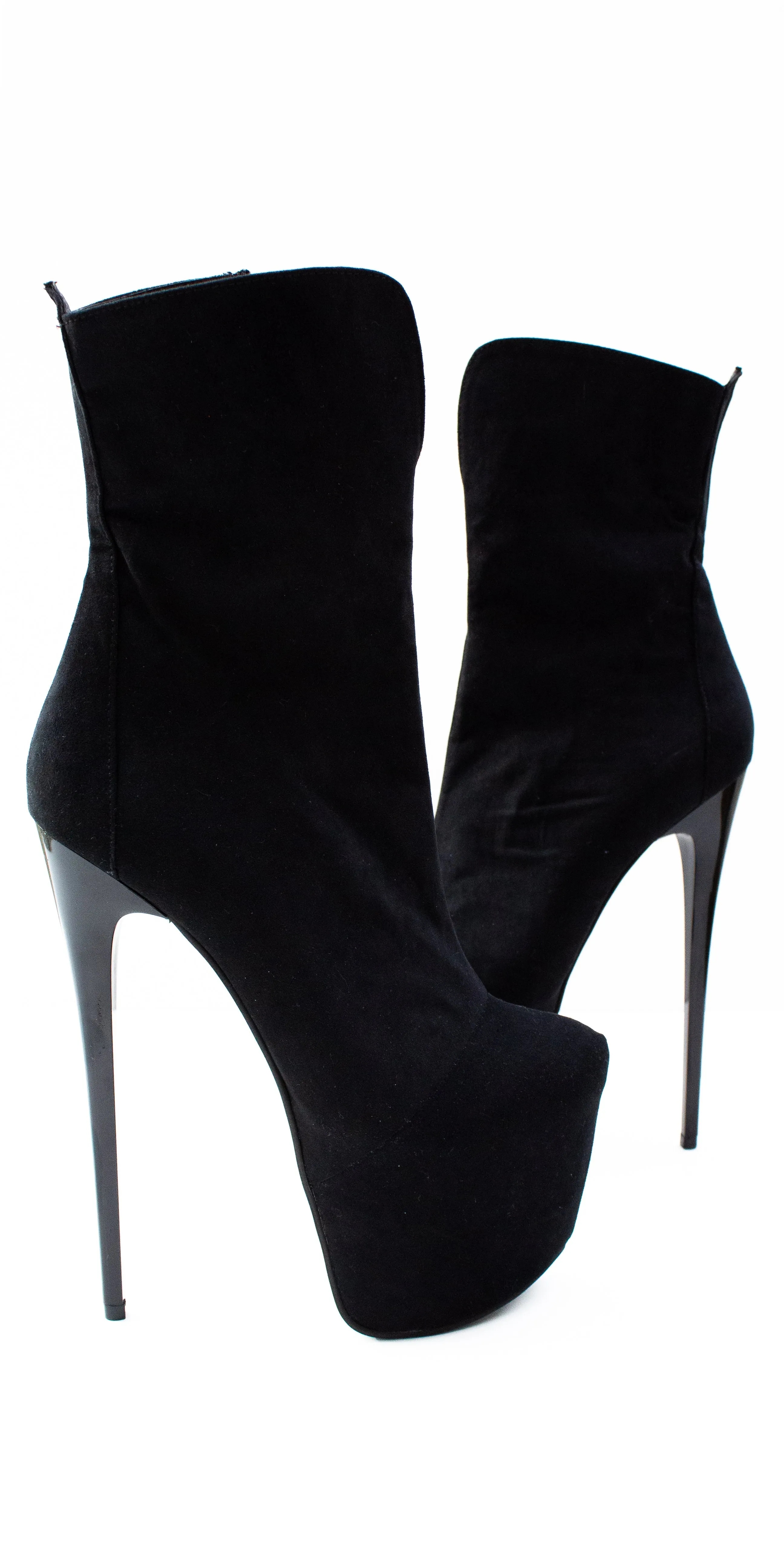 Black Suede Classic High Heel Ankle Boots