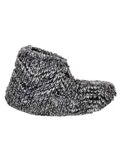 Bootie Slipper - Cozy Cable in Ash Faux Fur (One Large Left!)