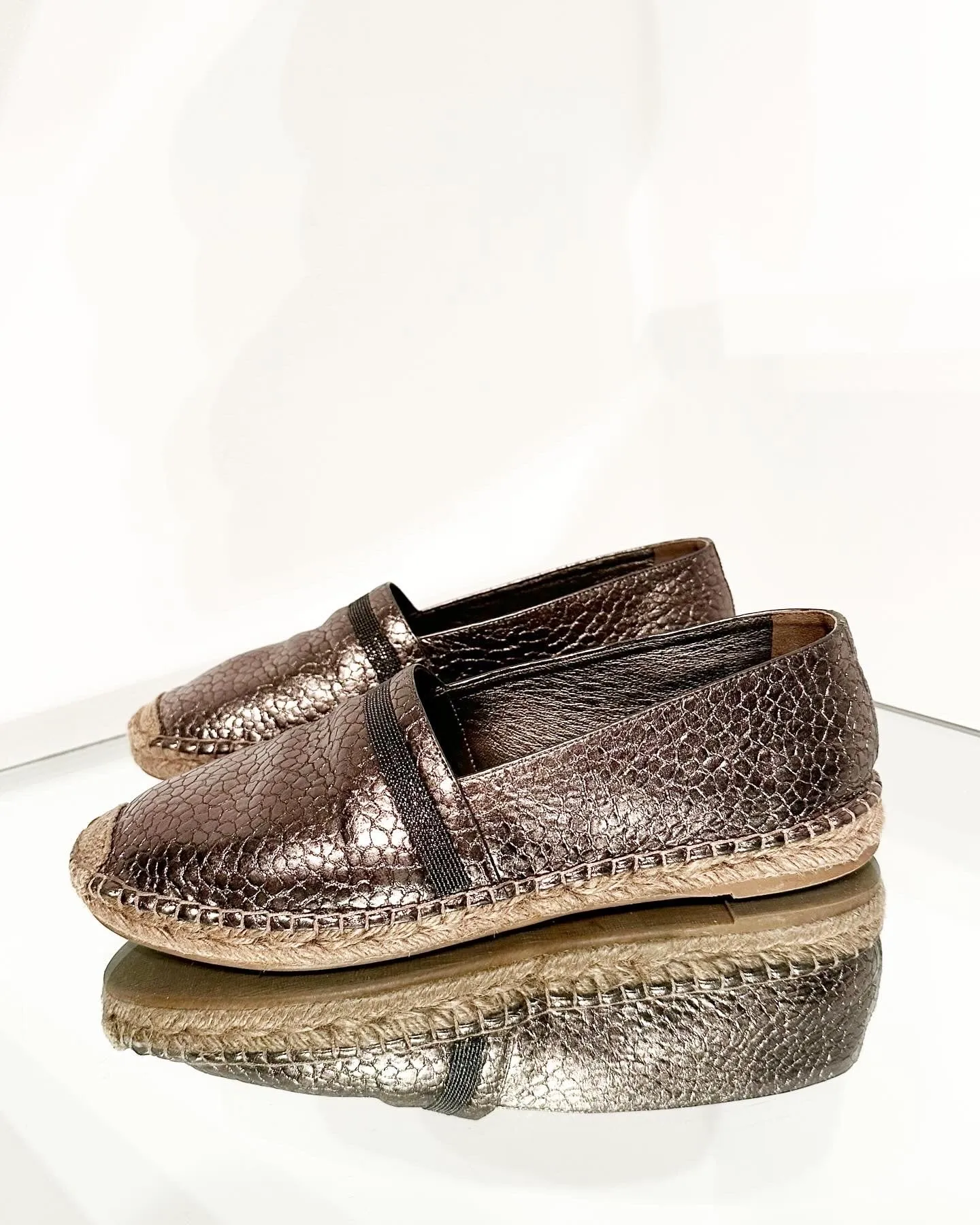 BRUNELLO CUCINELLI Leather Espadrille Flats