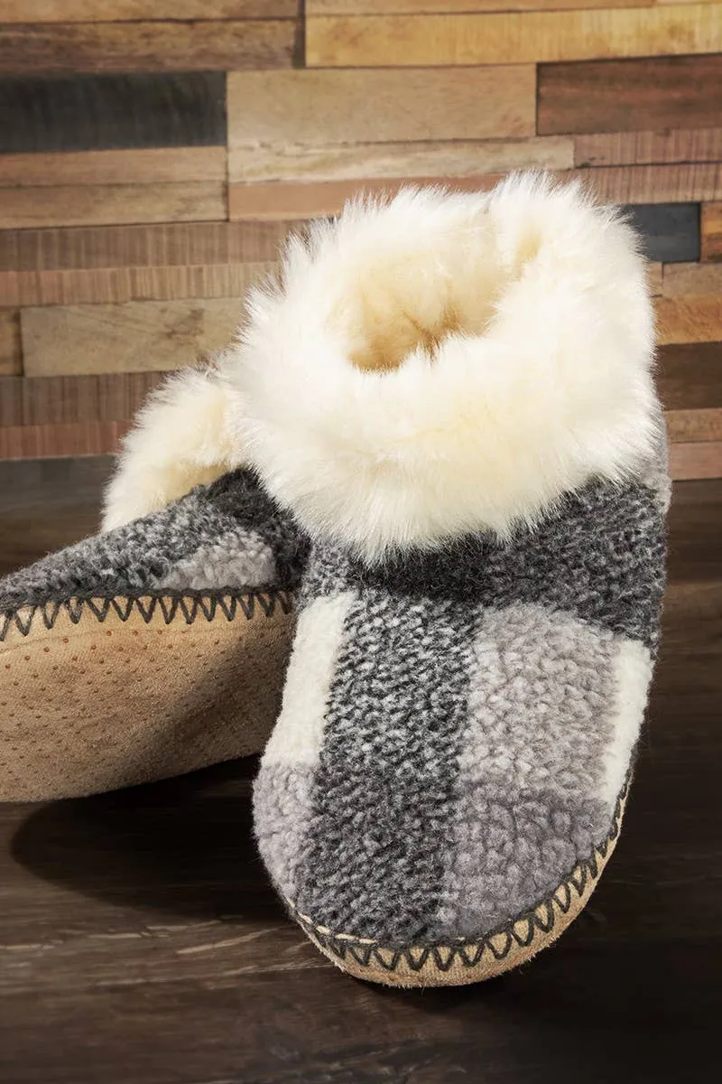 Buffalo Check Fur Slippers