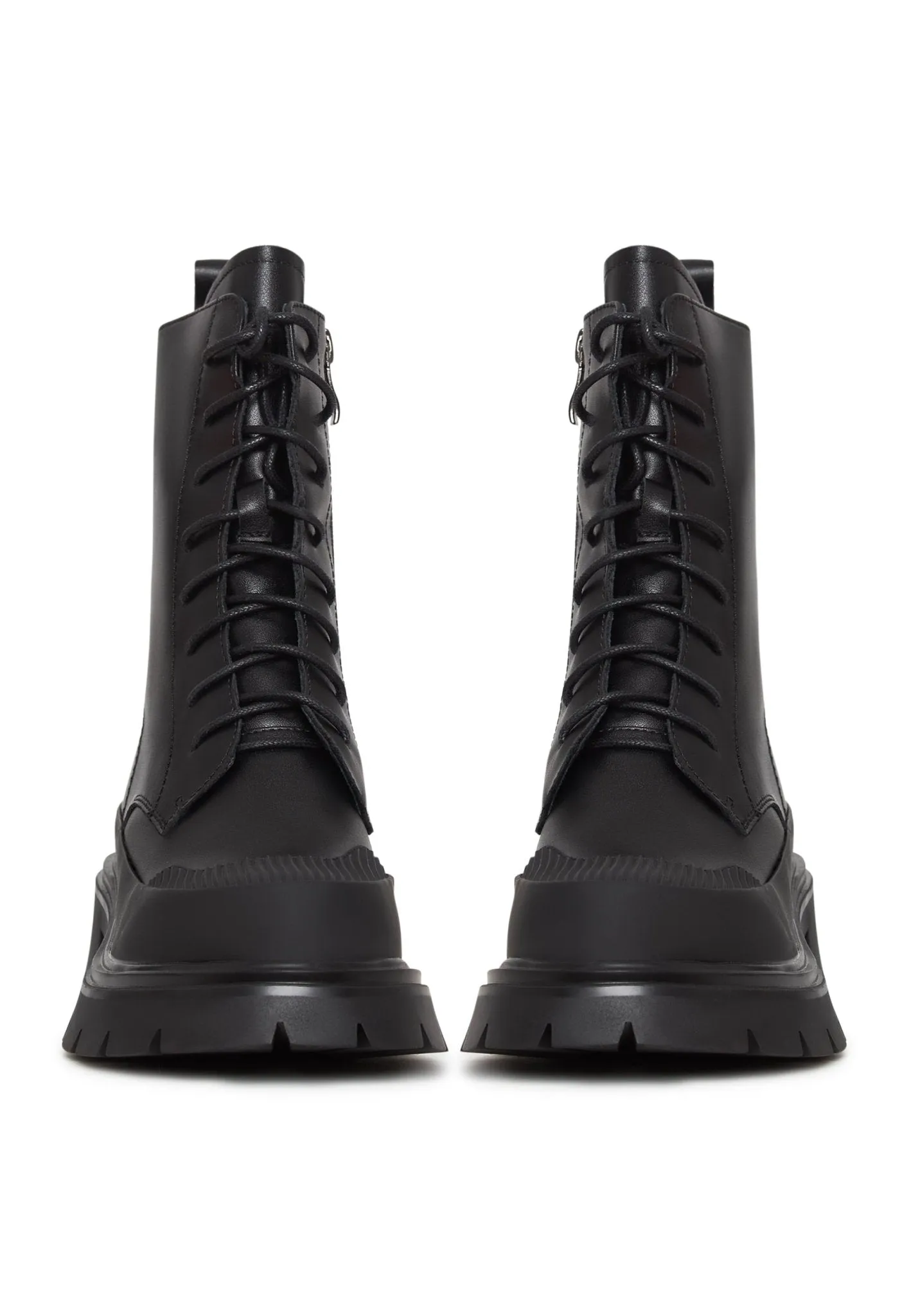 Casual Suede Lace-up Ankle Boots - Black