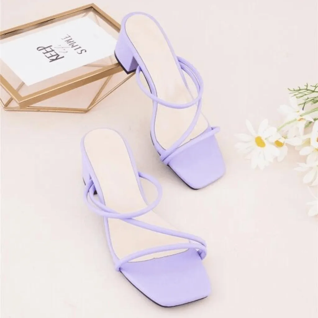 Chunky Heeled Mule Sandals