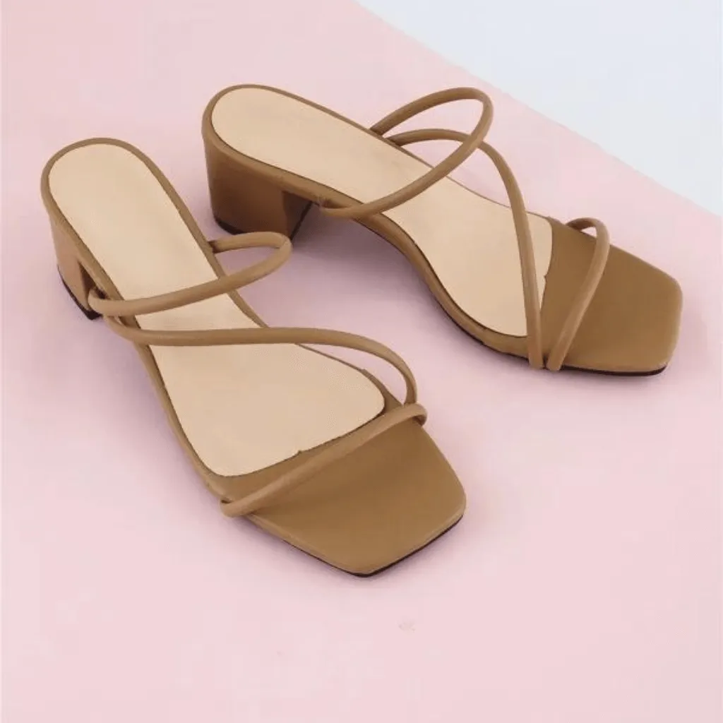 Chunky Heeled Mule Sandals