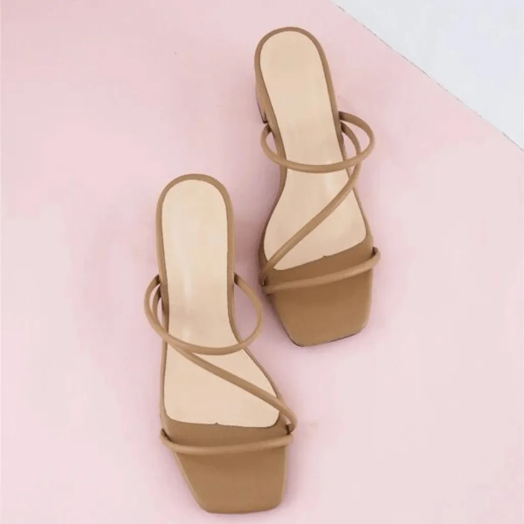 Chunky Heeled Mule Sandals