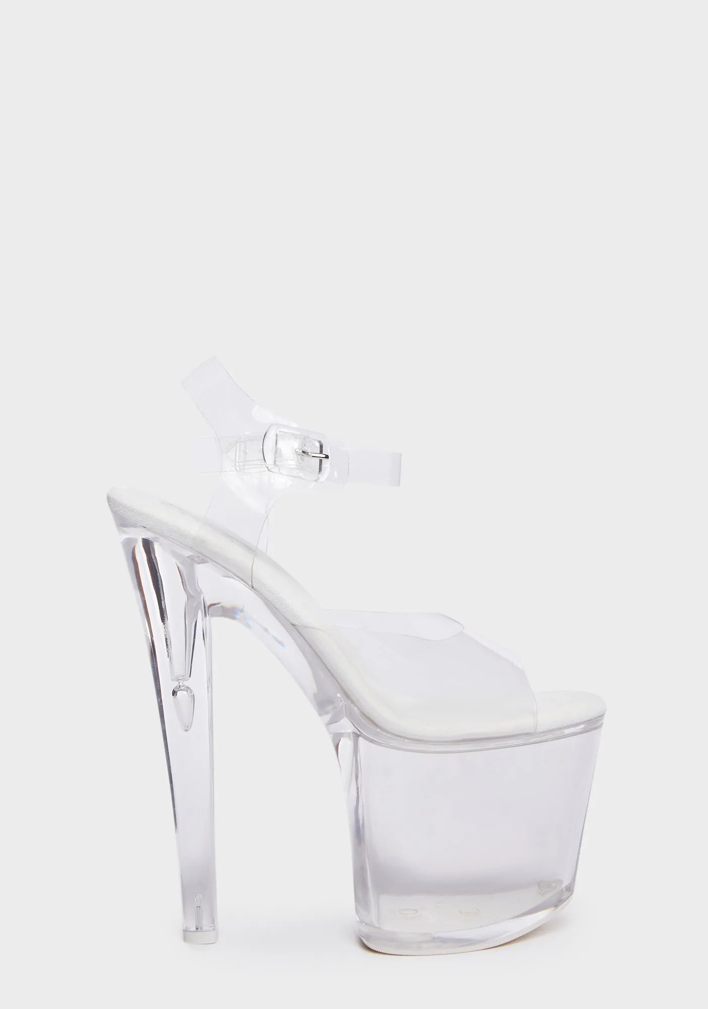 Demi 7.5 Platform Heels - White/Clear