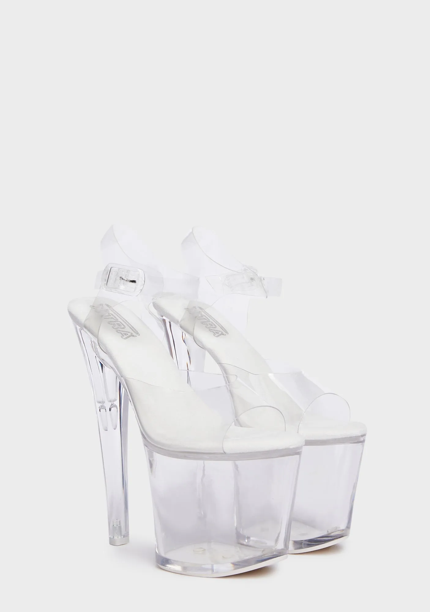 Demi 7.5 Platform Heels - White/Clear