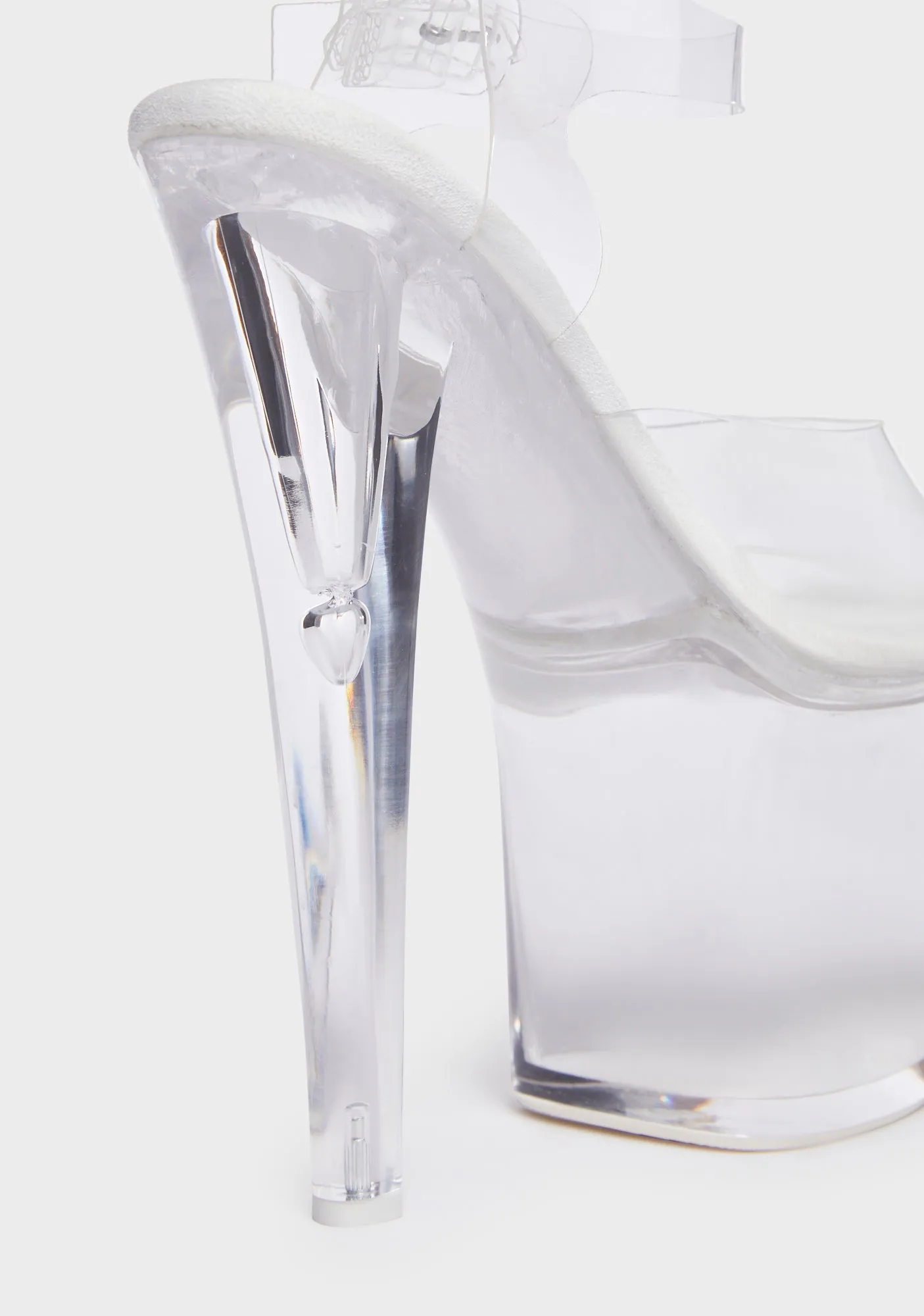 Demi 7.5 Platform Heels - White/Clear