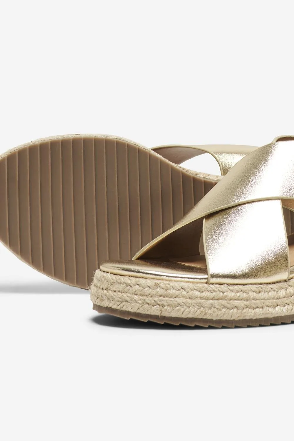 Erva Cross Strap Espadrille (Gold)