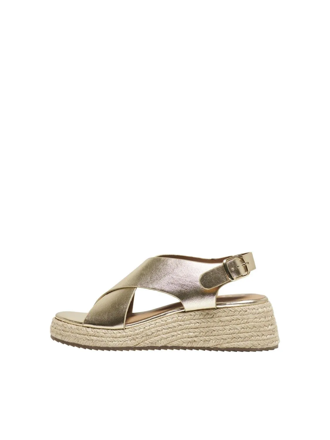 Erva Cross Strap Espadrille (Gold)