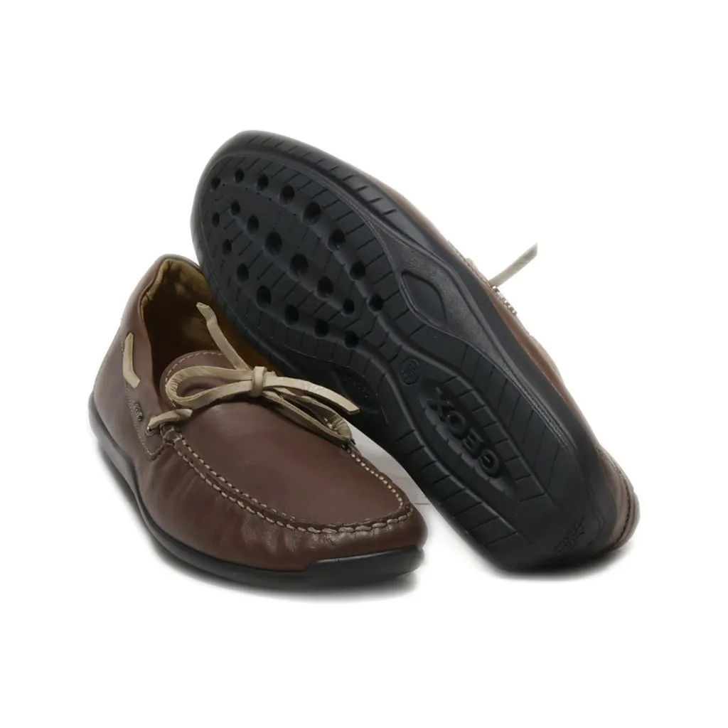 Geox Loafers Leather Brown Colour For Men