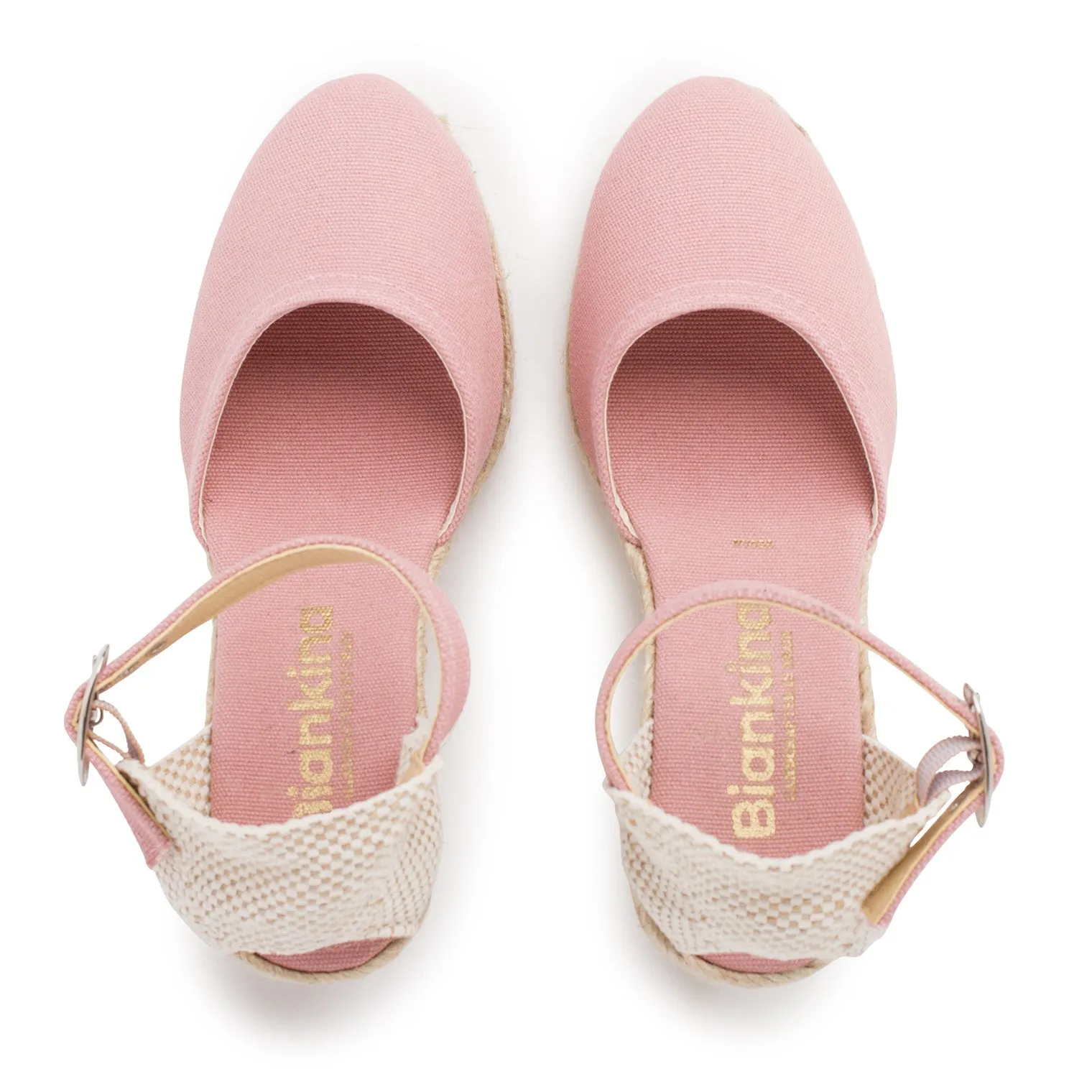 Granada Eco Canvas Vegan Espadrille Wedges - Rose Pink