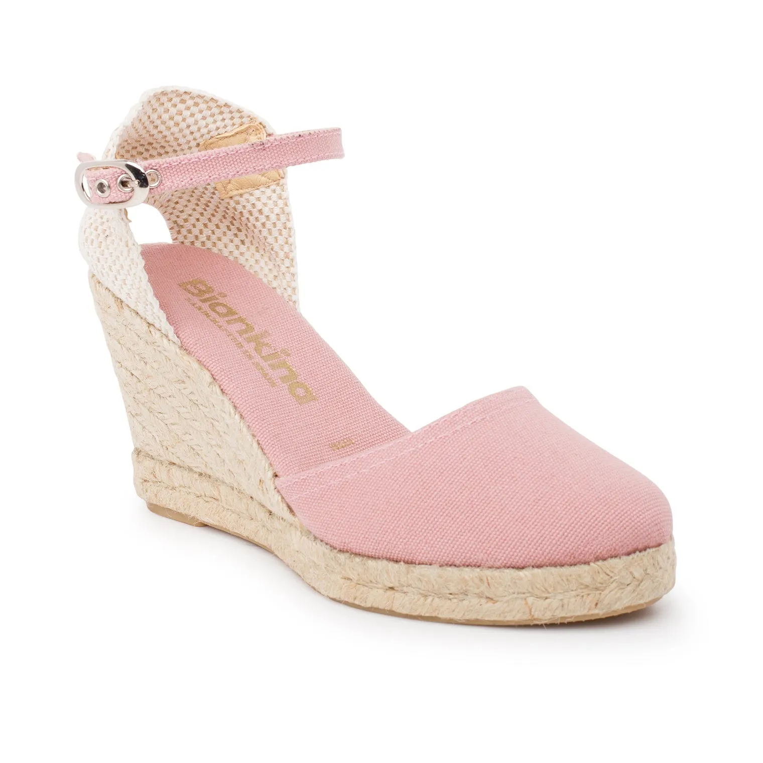 Granada Eco Canvas Vegan Espadrille Wedges - Rose Pink