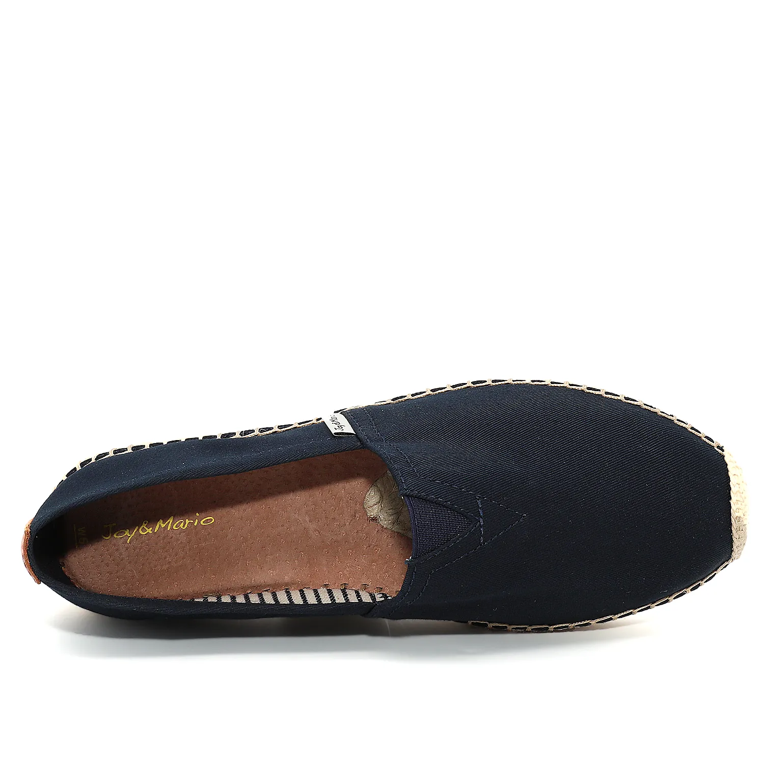 Handmade Women’s Slip-On Espadrille Fabric Loafers Flats in Navy-A01602W