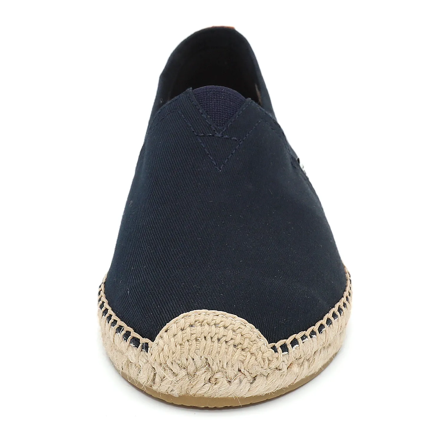 Handmade Women’s Slip-On Espadrille Fabric Loafers Flats in Navy-A01602W