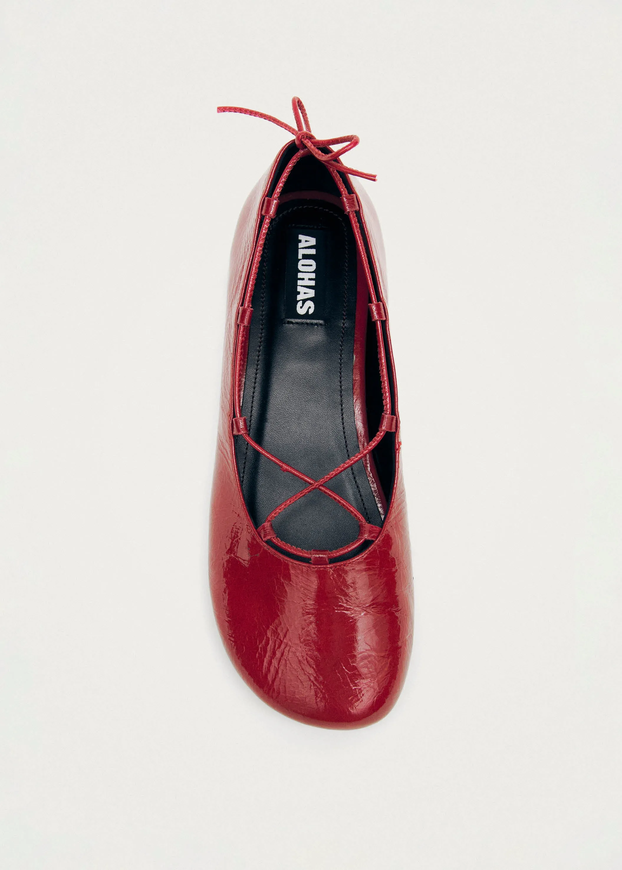 Hollis Onix Red Leather Ballet Flats