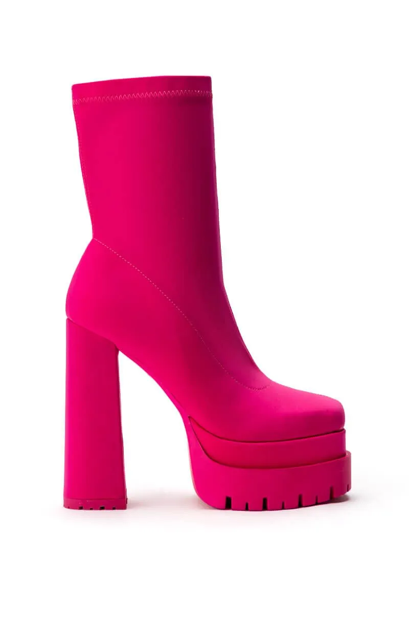 ICING-PINK PLATFORM BOOTIE