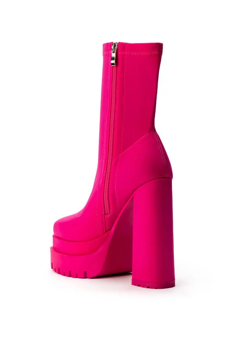 ICING-PINK PLATFORM BOOTIE