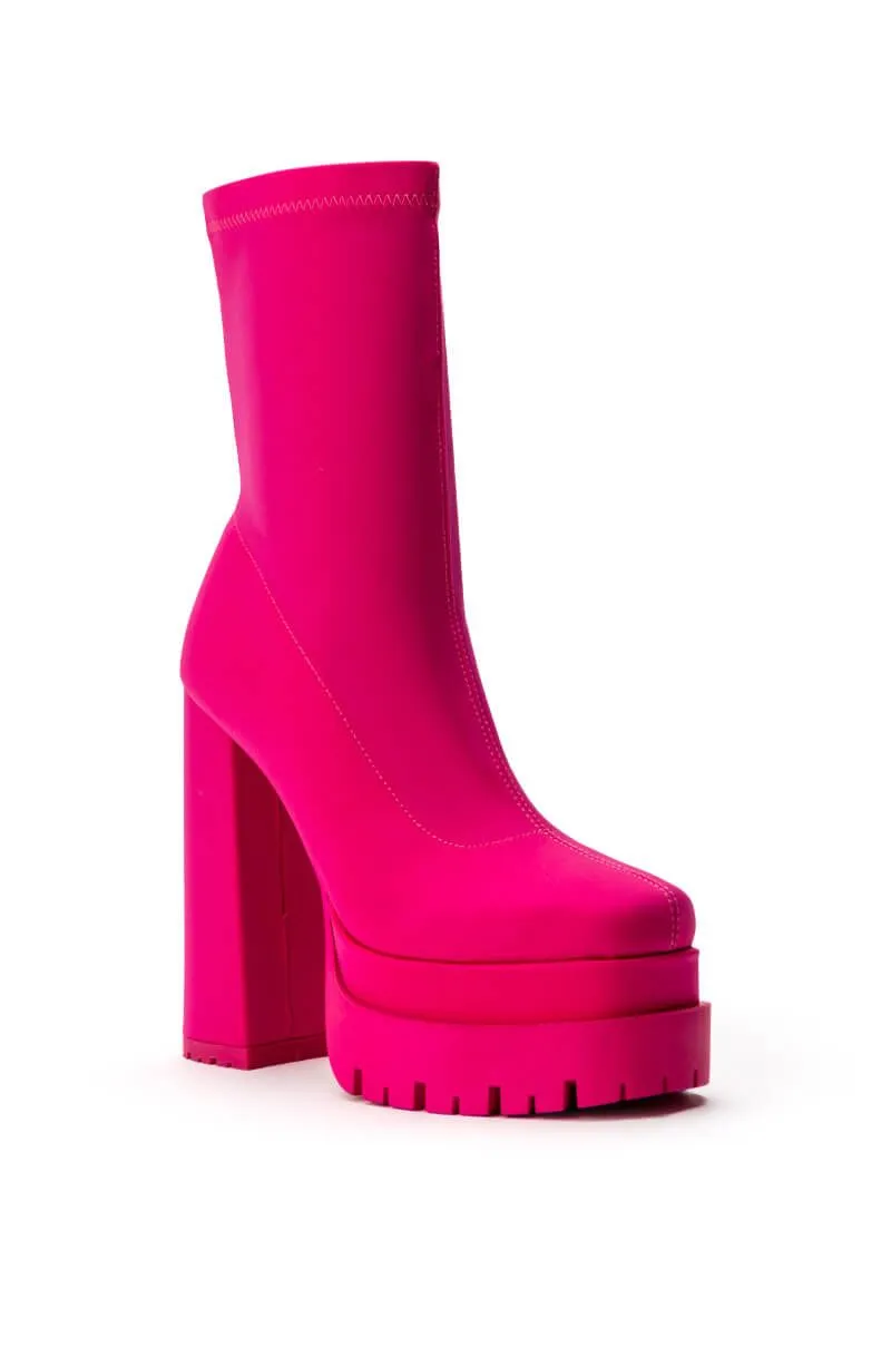 ICING-PINK PLATFORM BOOTIE