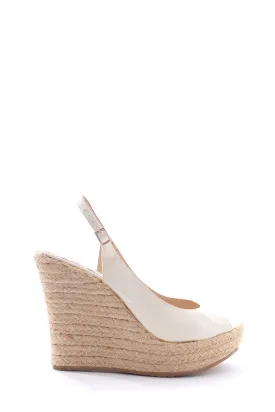 Jimmy Choo Patent Leather Espadrille Wedge Sandals