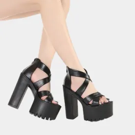 Joskaa 2024 New Chunky Heeled Strappy Sandals