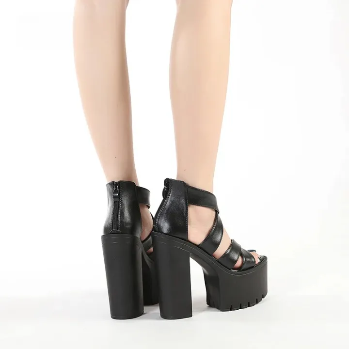 Joskaa 2024 New Chunky Heeled Strappy Sandals