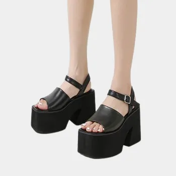 Joskaa 2024 New Chunky Sandals Ankle Buckle