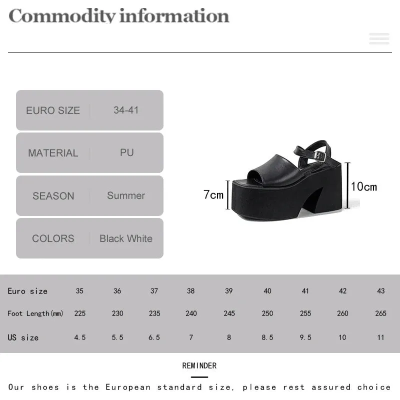 Joskaa 2024 New Chunky Sandals Ankle Buckle