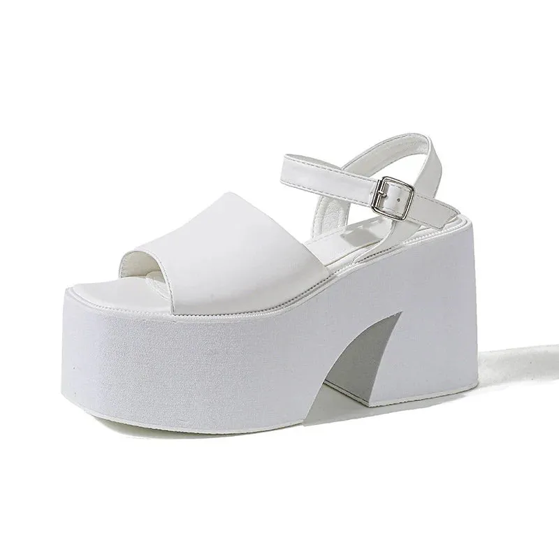 Joskaa 2024 New Chunky Sandals Ankle Buckle