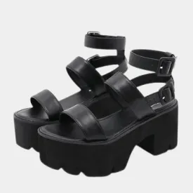 Joskaa 2024 New Strappy Chunky Heeled Sandals