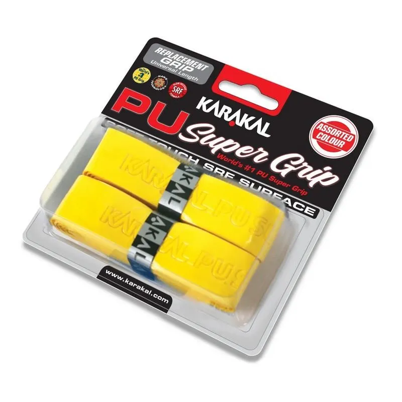 Karakal Badminton Tennis Racket PU Super Grip Yellow - Pack Of 6