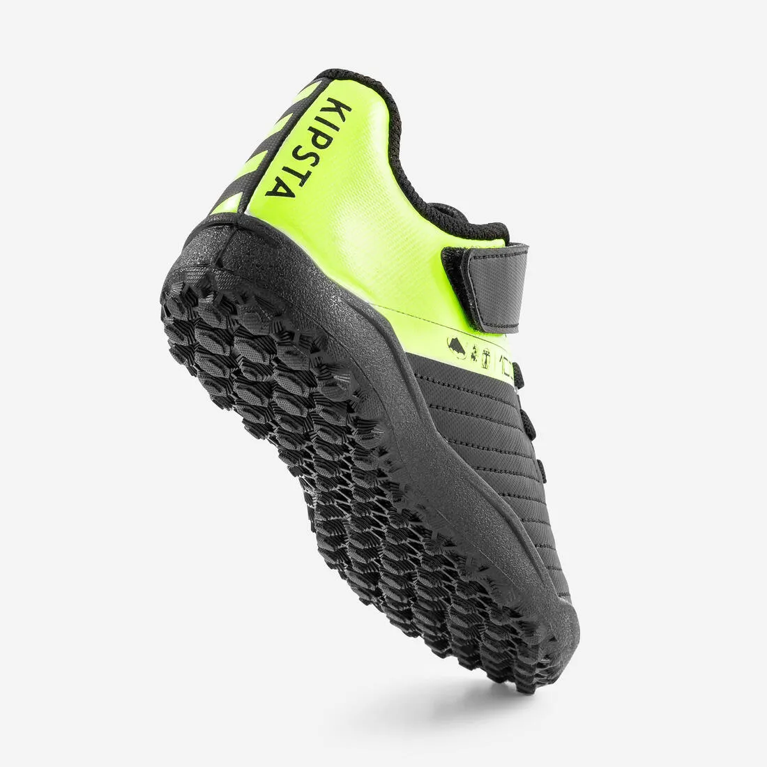 Kipsta 100 Easy Kid's Soccer Boots - Turf - Rip-Tab - Black/Yellow