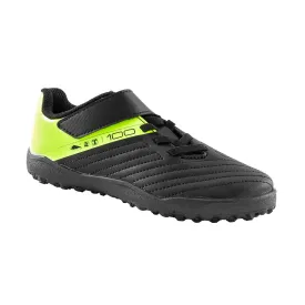 Kipsta 100 Easy Kid's Soccer Boots - Turf - Rip-Tab - Black/Yellow