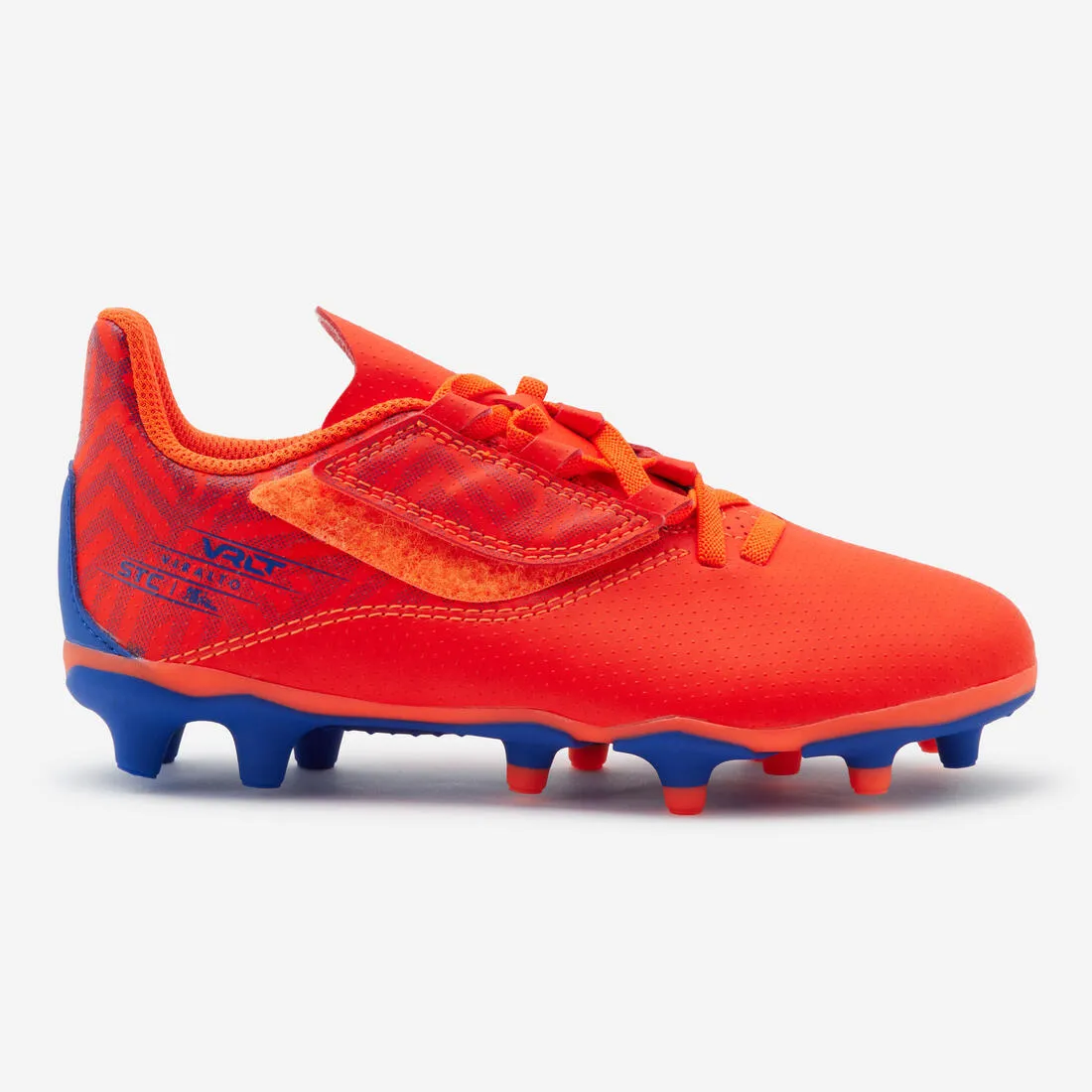 Kipsta Viralto I Easy FG Kid's Soccer Boots - Dry Ground - Rip-tab - Orange/Blue