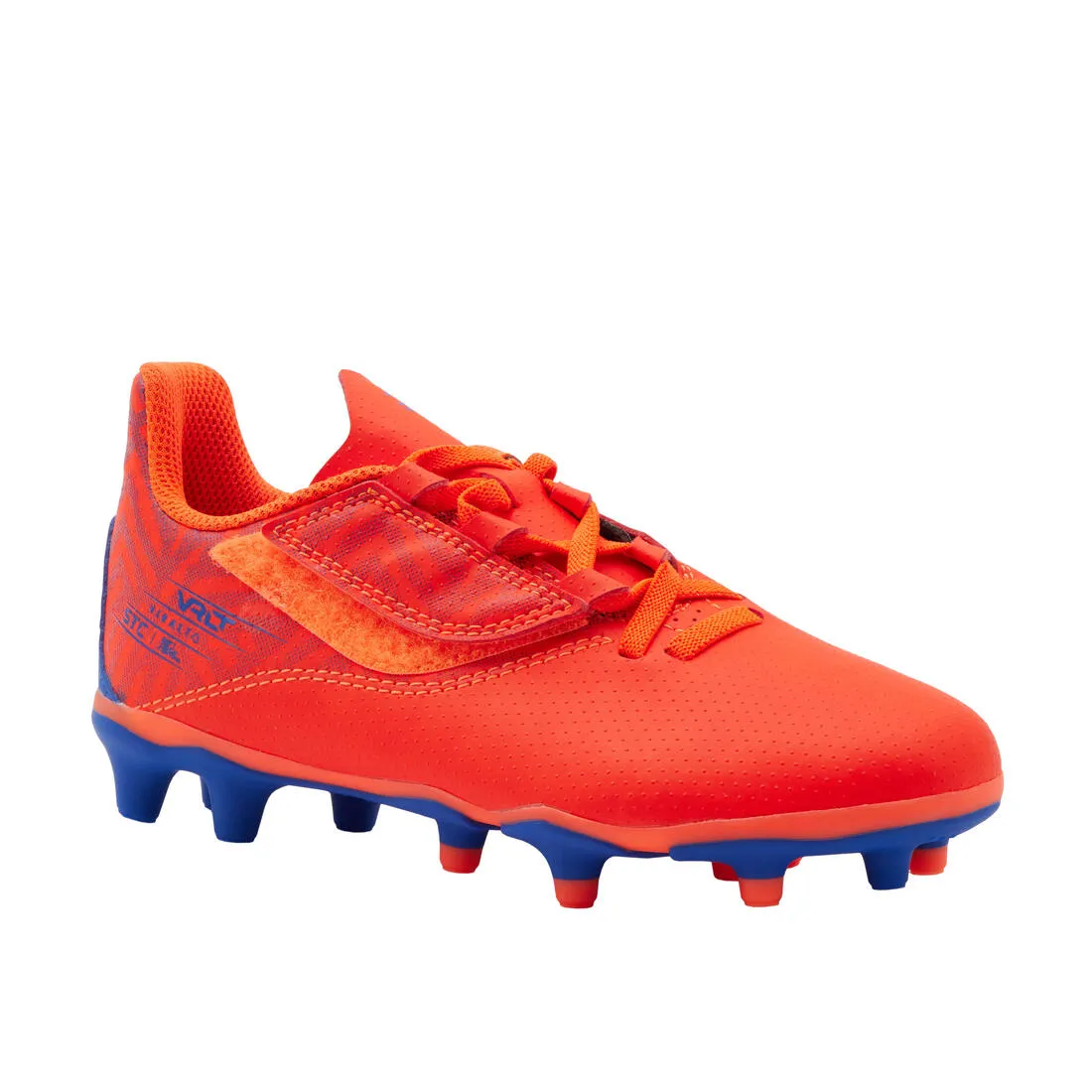 Kipsta Viralto I Easy FG Kid's Soccer Boots - Dry Ground - Rip-tab - Orange/Blue