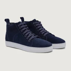 Marty High Top Blue Suede Leather Sneakers