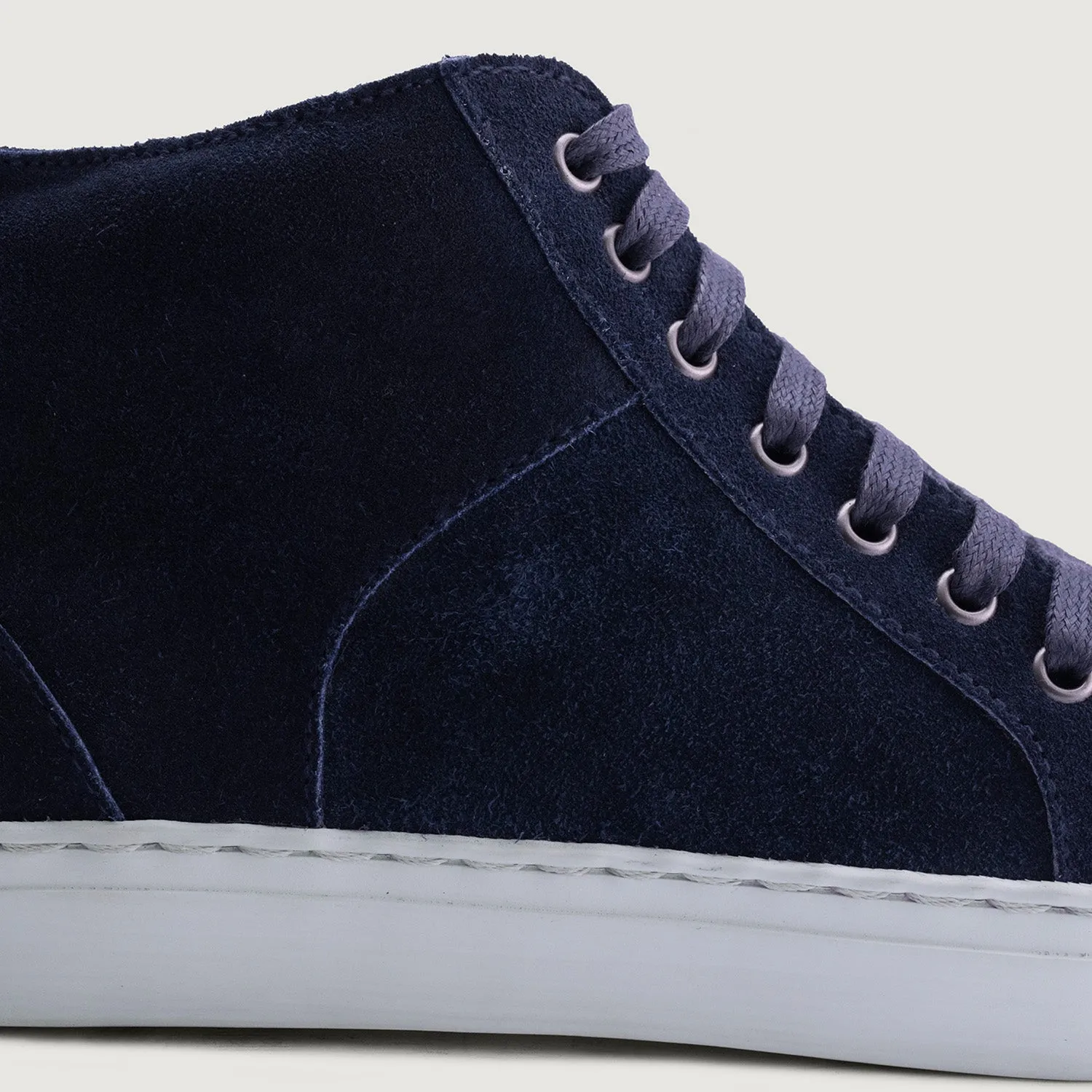 Marty High Top Blue Suede Leather Sneakers