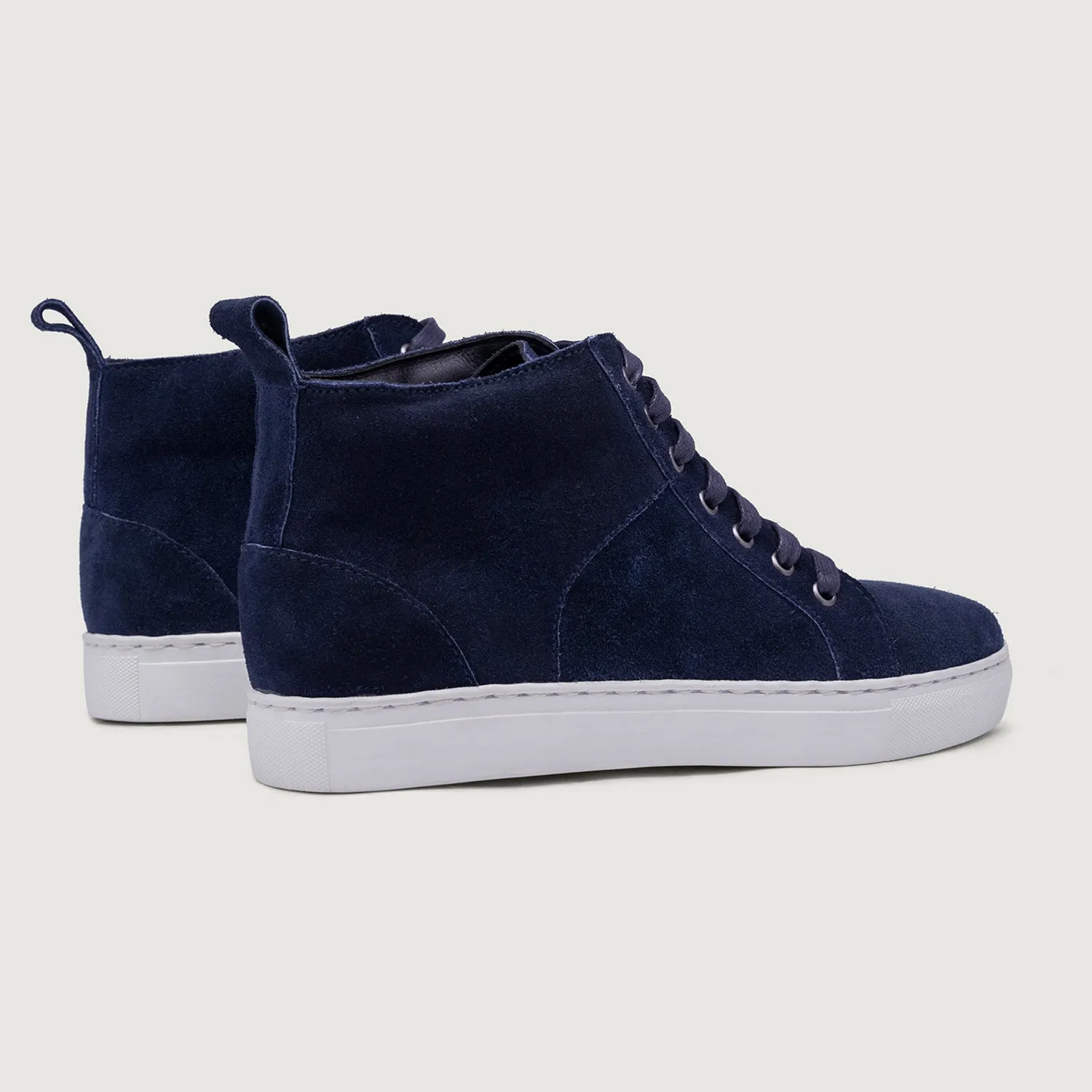 Marty High Top Blue Suede Leather Sneakers