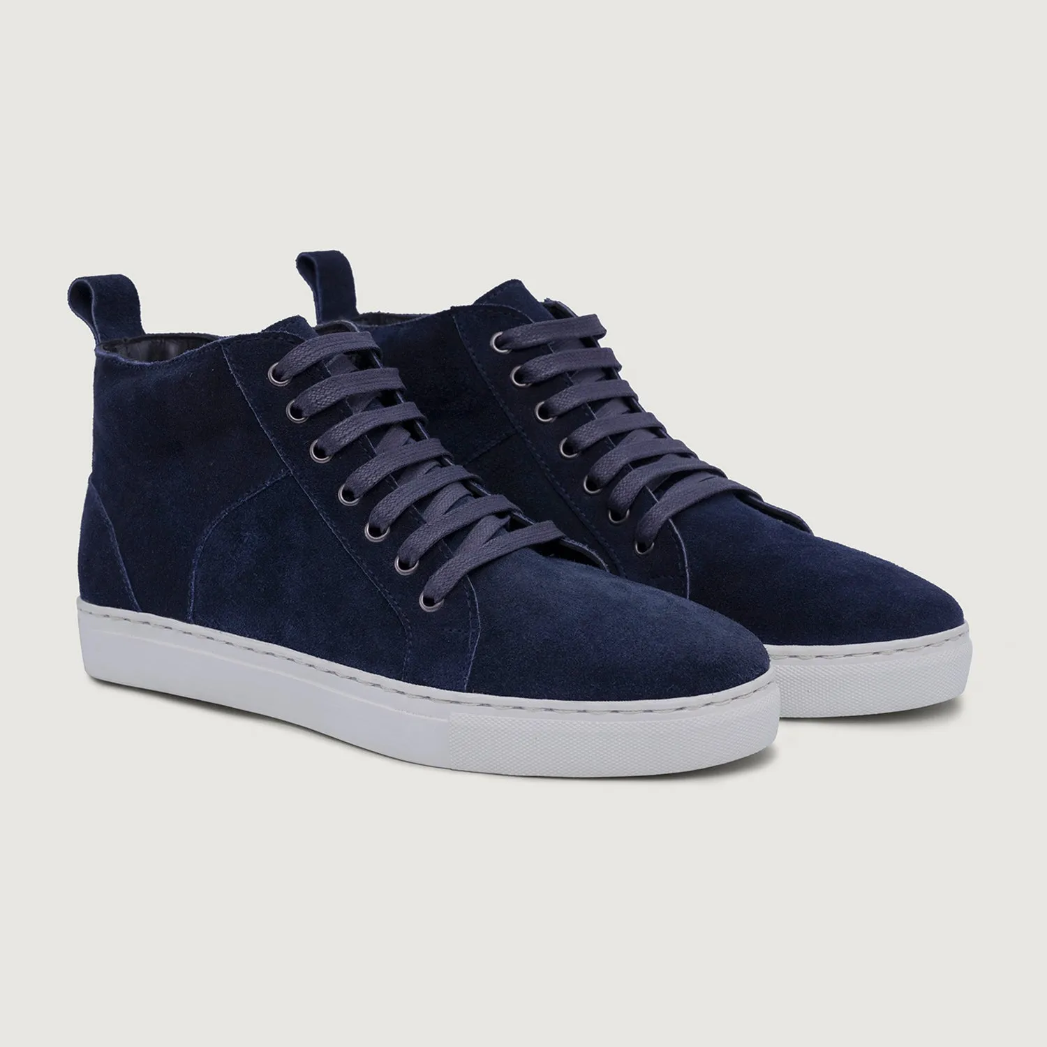 Marty High Top Blue Suede Leather Sneakers